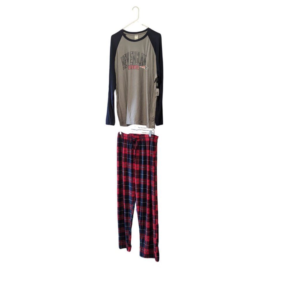 New England Patriots Pajama Set Mens 2X Blue Red Gray NFL Football Soft! NWT